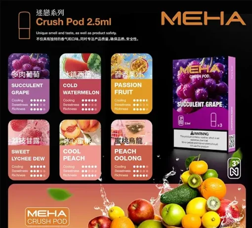 MEHA煙彈 新版魅嗨霧化彈 買五盒送主機 通用Relx 悅刻主機一代 711到付