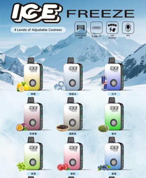 ICE FREEZE 10000 口 抛棄式一次性 四檔涼度調節 20ML煙油 台灣現貨 - 图片 2