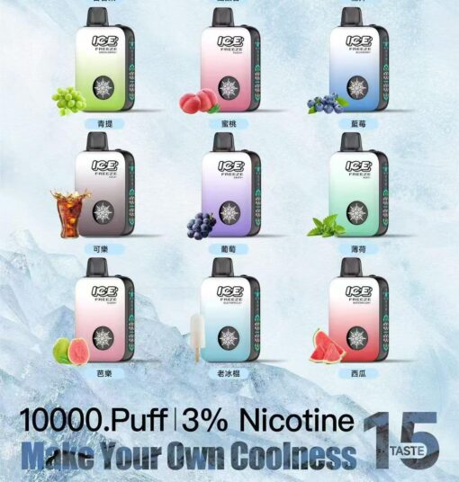 ICE FREEZE 10000 口 抛棄式一次性 四檔涼度調節 20ML煙油 台灣現貨 - 图片 3